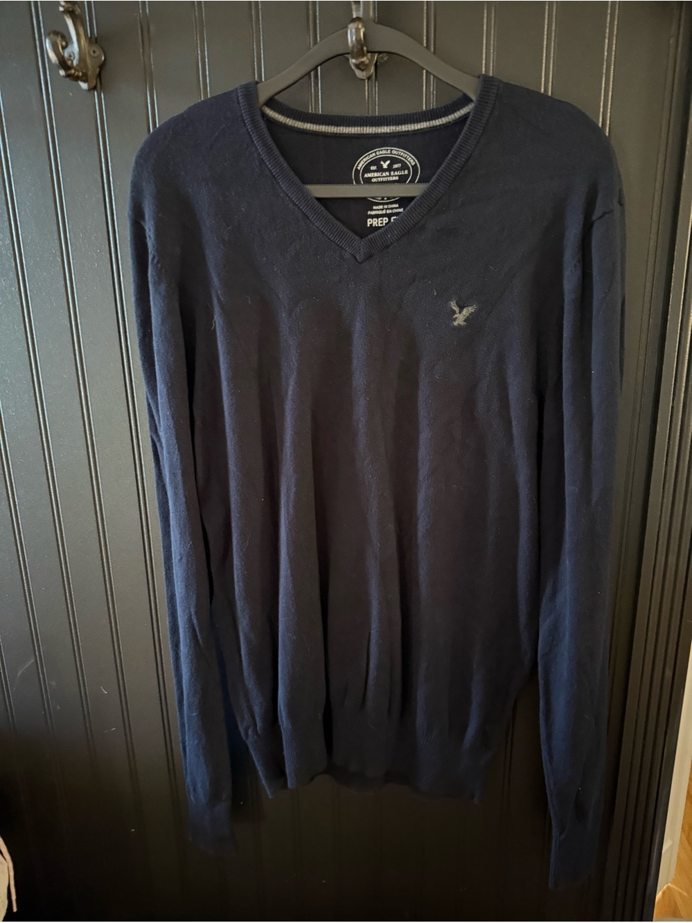 American Eagle Outfitters Dark Blue V-Neck Sweater